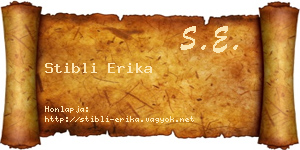 Stibli Erika névjegykártya